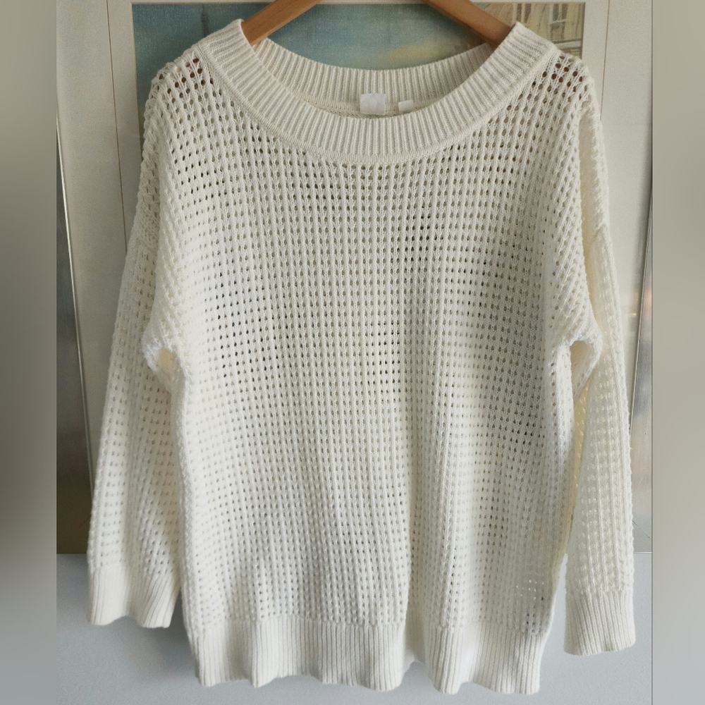 Gap White Wide Neck Knit Women's Sweater